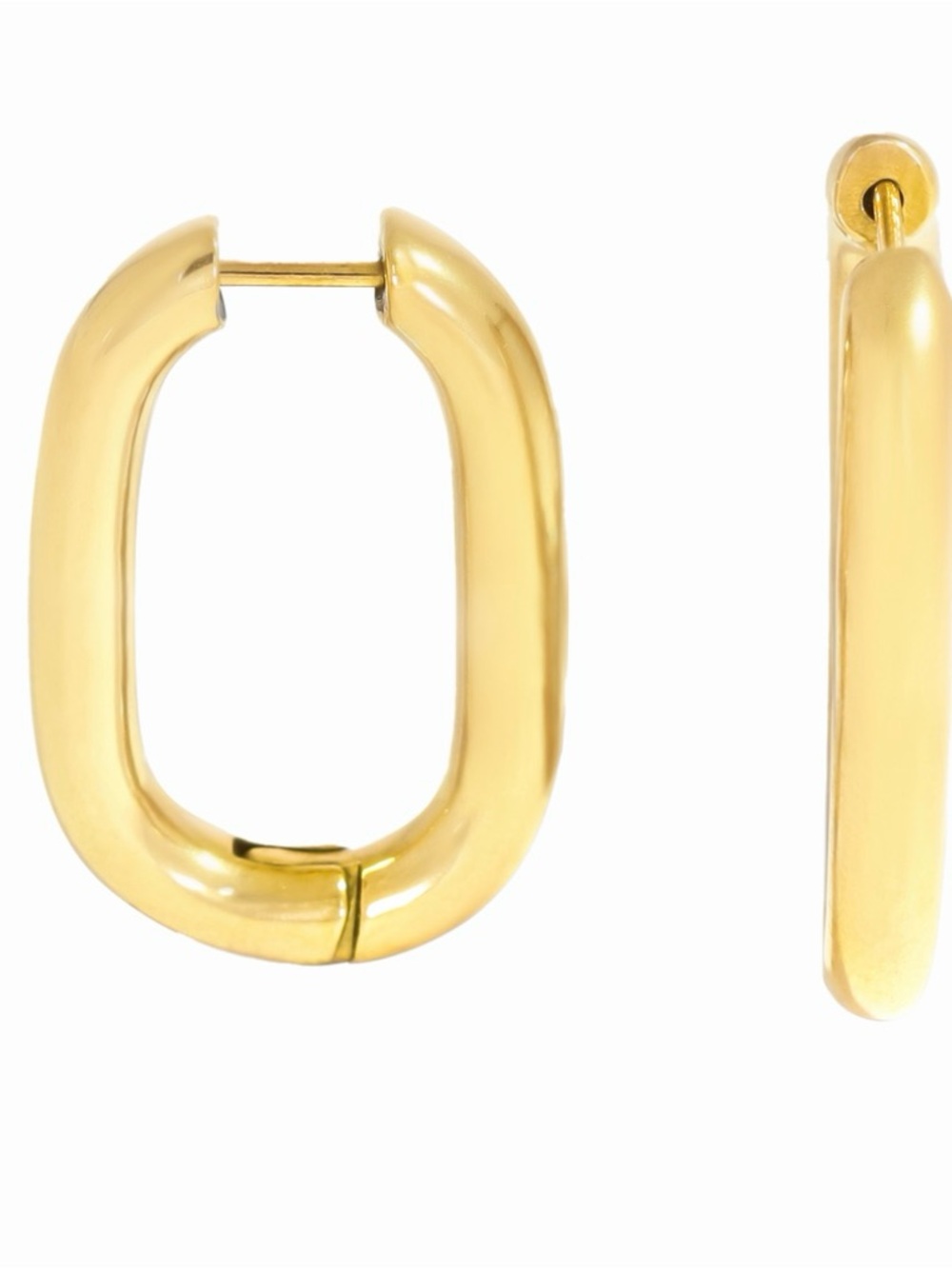 Gold Oval Chunky Hoop Earrings from Hey Harper